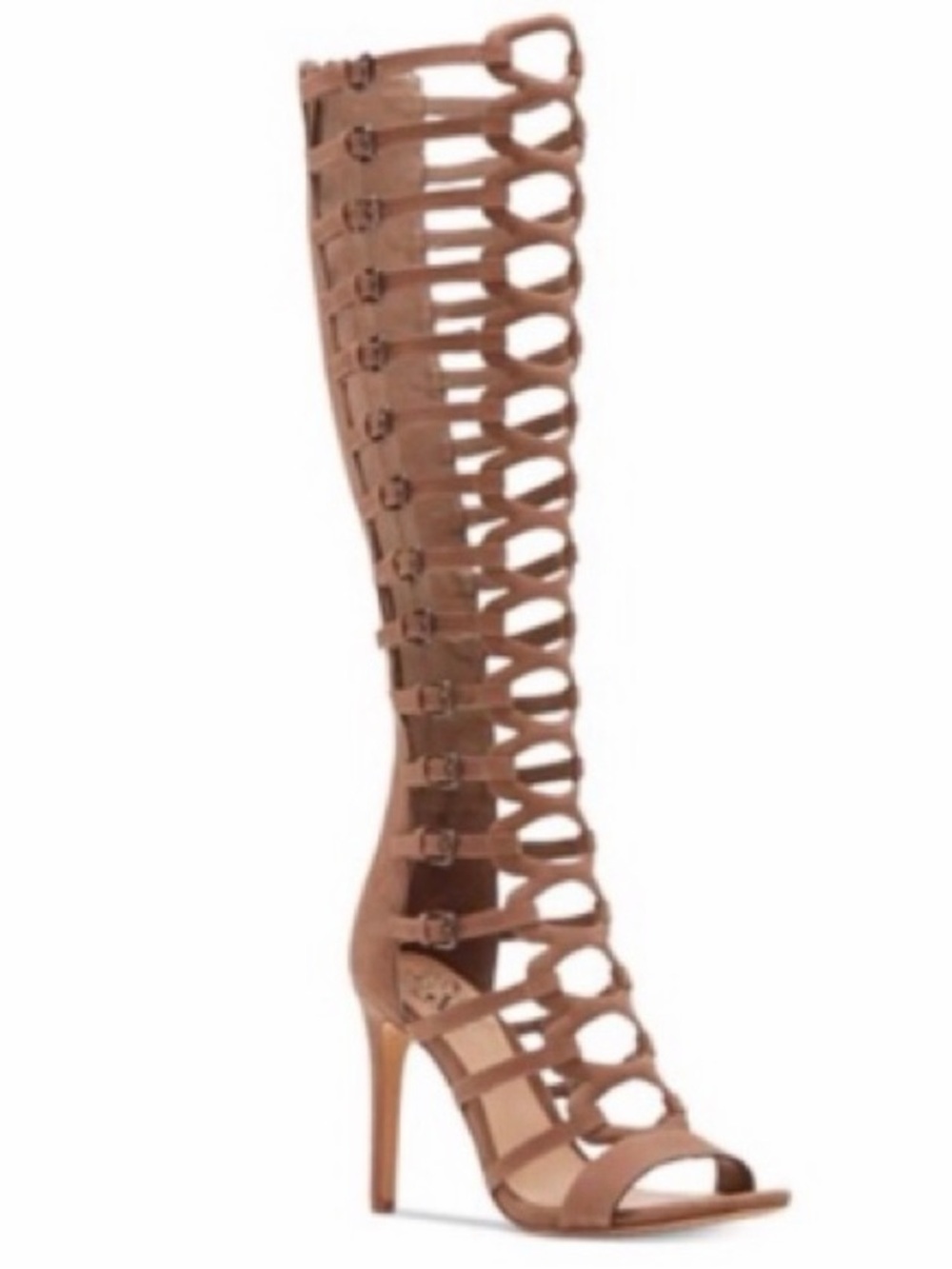 Vince Camuto Tan Over-the-Knee Strappy Boots